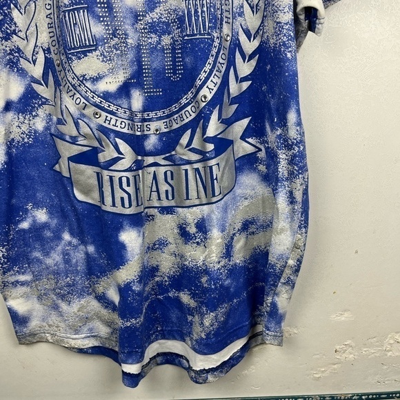 rise As 1ne Mens Short Sleeve Graphic Tee Blue White Cloud - Picture 3 of 11